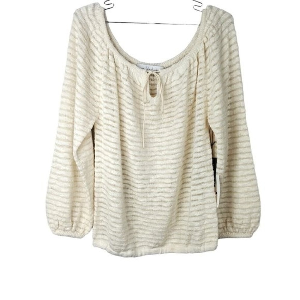 Callahan REVOLVE New Long Sleeve Knit Off Shoulder Cream Sweater